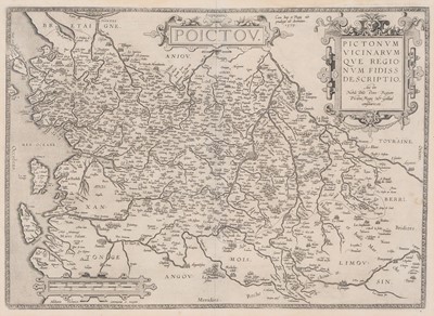 Lot 100 - Abram Ortelius's map of Poictou