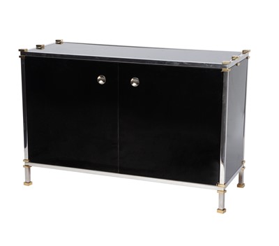 Lot 253 - Pair of Steel, Brass and Black Lacquered Cabinets