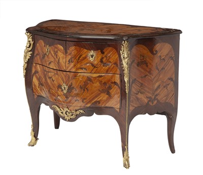 Lot 239 - Louis XV Ormolu-Mounted Bois Satine and Kingwood Wood Marquetry Commode