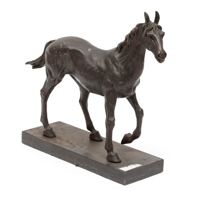 Lot 255 - Bronze Horse Sculpture on a Gray Marble Base