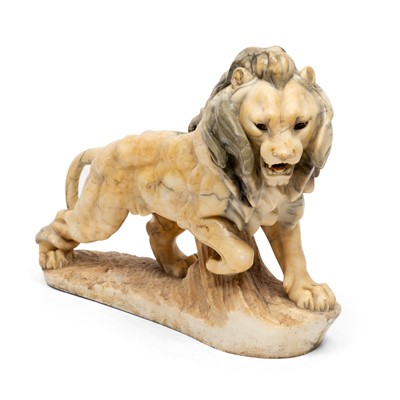 Lot 309 - Carved Alabaster Figure of a Lion