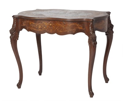 Lot 220 - Rococo Revival Style Mother-of-Pearl Inlaid Mahogany Center Table