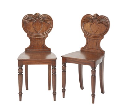 Lot 404 - Pair of George IV Mahogany Hall Chairs