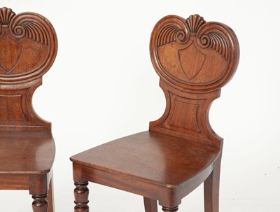 Lot 404 - Pair of George IV Mahogany Hall Chairs