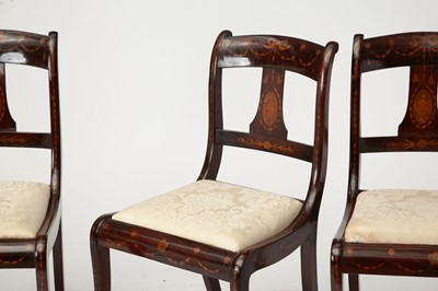 Lot 281 - Set of Eight North European Mahogany and Marquetry  Dining Chairs