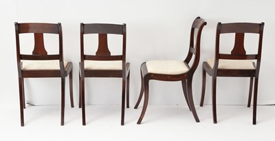 Lot 281 - Set of Eight North European Mahogany and Marquetry  Dining Chairs