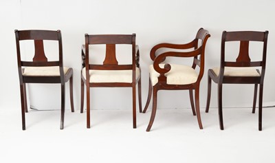 Lot 281 - Set of Eight North European Mahogany and Marquetry  Dining Chairs