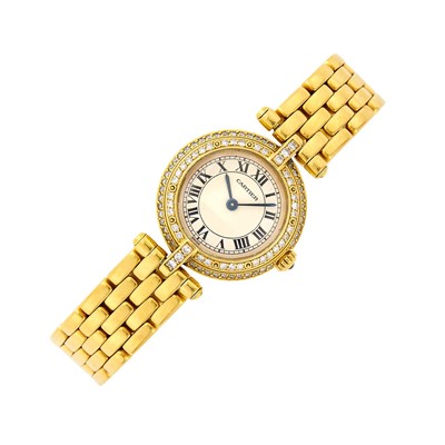 Lot 111 - Cartier Gold and Diamond 'Vendome' Wristwatch, Ref. 2154