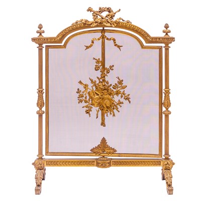 Lot 350 - Louis XV Style Gilt-Bronze Fire Screen