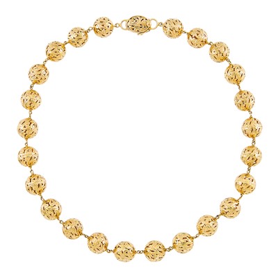 Lot 2217 - Gold Bead Necklace