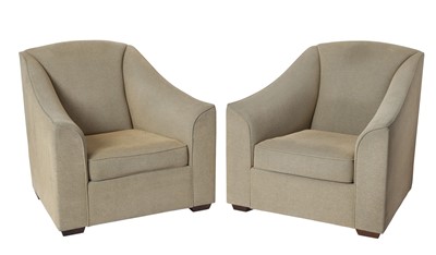 Lot 156 - Pair of Jean Michel Frank for Ecart International Bergamo Upholstered "1940" Armchairs