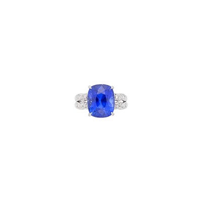Lot 66 - Platinum, Sapphire and Diamond Ring