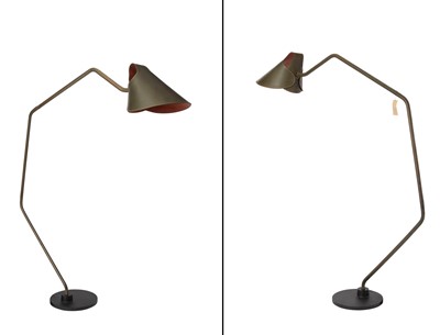 Lot 256 - Pair Jacco Maris Leather Clad "Mrs.Q" Floor Lamps