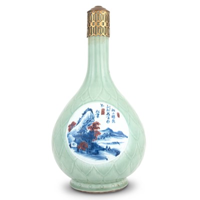 Lot 710 - A Large Chinese Celadon Glazed Porcelain Vase