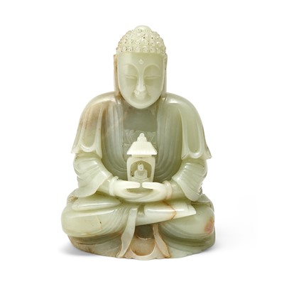 Lot 35 - A Chinese Celadon Jade Buddha
