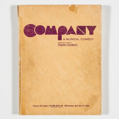 Lot 505 - The score for Company signed by Stephen Sondheim