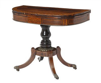 Lot 397 - George IV Inlaid Rosewood and Ebonized   Games Table