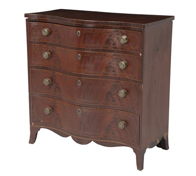 Lot 285 - Federal Inlaid Mahogany Serpentine Front Chest of Four Drawers