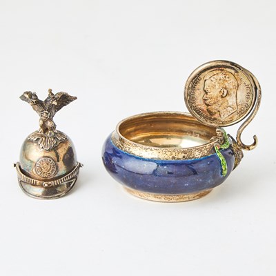 Lot 236 - Parcel-Gilt Silver Charka and Enameled Sterling Silver Charka