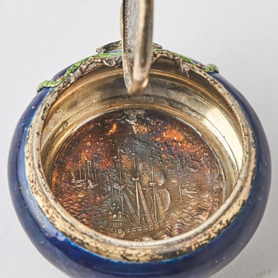Lot 236 - Parcel-Gilt Silver Charka and Enameled Sterling Silver Charka
