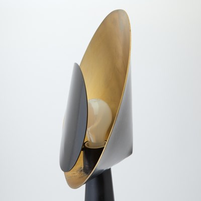 Lot 848 - Julien Barrault Brass and Black Patinated Brass "Helios" Lamp