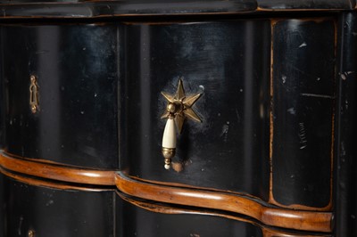 Lot 403 - Pair of Black Painted "Dorothy Draper" Style Chest of Drawers