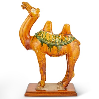 Lot 617 - A Chinese Sancai Glazed Pottery Figure of Camel