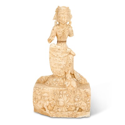 Lot 566 - A Chinese Marble Figure of a Bodhisattva