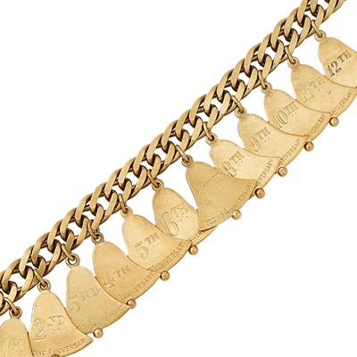 Lot 2225 - Gold Wedding Anniversary Charm Bracelet