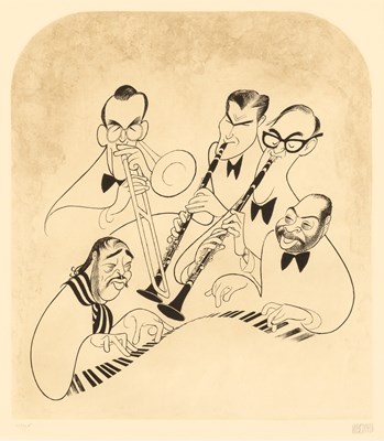 Lot 565 - An Al Hirschfeld etching depicting jazz legends