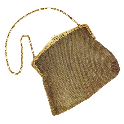 Lot 2034 - Tiffany & Co. Gold Mesh Purse with Carrying Chain