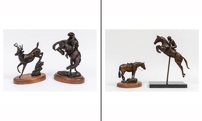 Lot 1142 - Group of Four American Bronze Sporting Sculptures