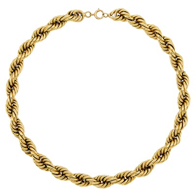 Lot 2032 - Gold Rope-Twist Necklace