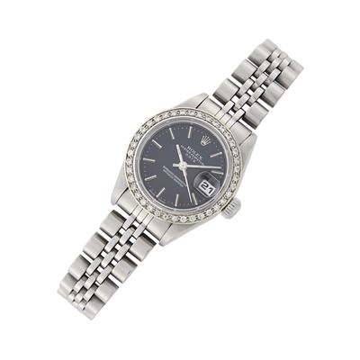 Lot 1042 - Rolex Stainless Steel and Diamond 'Oyster Perpetual Date' Wristwatch, Ref. 79240