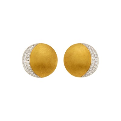 Lot 1181 - Tiffany & Co., Angela Cummings Pair of Gold, Platinum and Diamond Earrings
