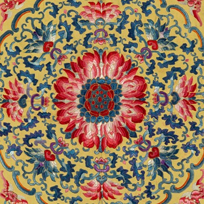 Lot 110 - An Imperial Chinese Embroidered Silk Throne Cushion Cover