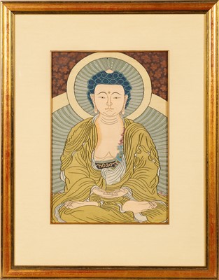 Lot 121 - An Unusual Chinese Kesi Silk Panel Depicting Shakyamuni