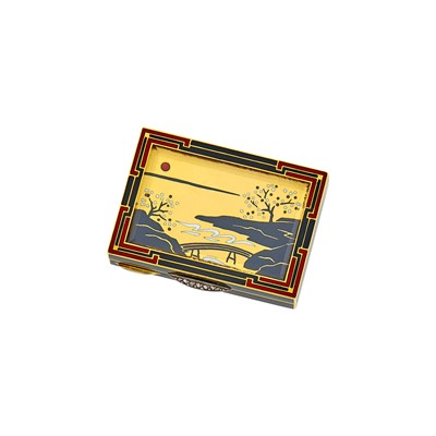Lot 184 - Alfred Langlois for Charlton Gold, Platinum, Enamel and Diamond Chinoiserie Case, France
