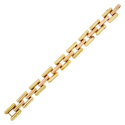 Lot 1191 - Two-Color Gold Link Bracelet