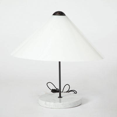 Lot 218 - Vico Magistretti for Oluce Marble, Enameled Steel and Plastic "Snow" Lamp