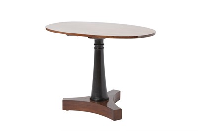 Lot 144 - Continental Part Ebonized Mahogany Oval Tilt-Top Table