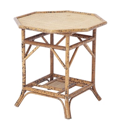 Lot 192 - Tiger Bamboo and Rattan Octagonal Table