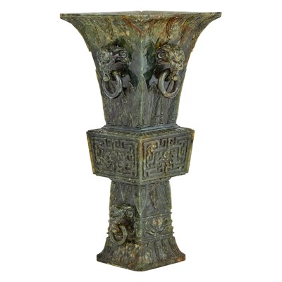Lot 501 - A Chinese Spinach Jade Vase