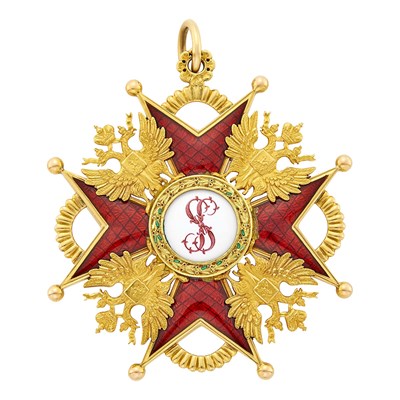 Lot 655 - Russian Gold and Enamel Badge of the Order of St. Stanislas