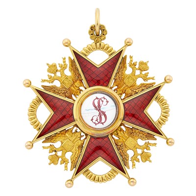 Lot 655 - Russian Gold and Enamel Badge of the Order of St. Stanislas