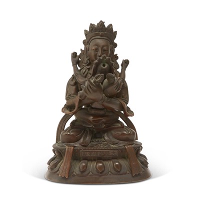 Lot 548 - A Chinese Bronze Figure of Vajrasattva Yab Yum