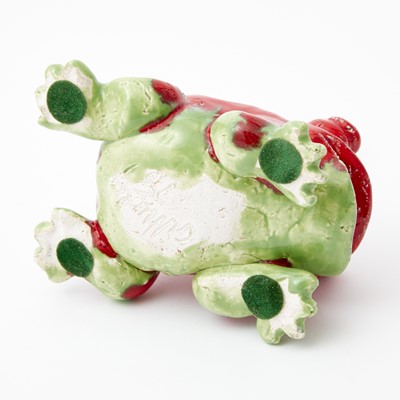 Lot 821 - David Gilhooly Glazed Ceramic Frog on a Popsicle Stick