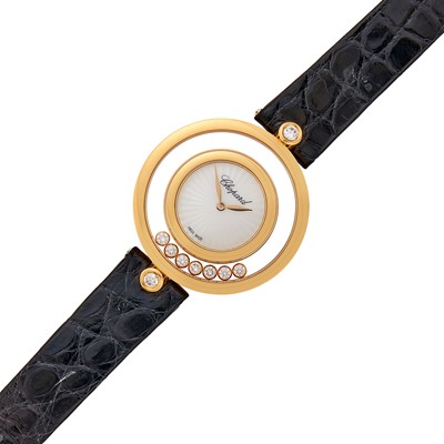 Lot 1012 - Chopard Rose Gold and Diamond 'Happy Diamonds Icons' Wristwatch, Ref. 209415-5001