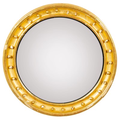 Lot 319 - Regency Style Giltwood Convex Mirror