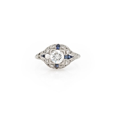 Lot 2097 - Platinum, Sapphire and Diamond Ring